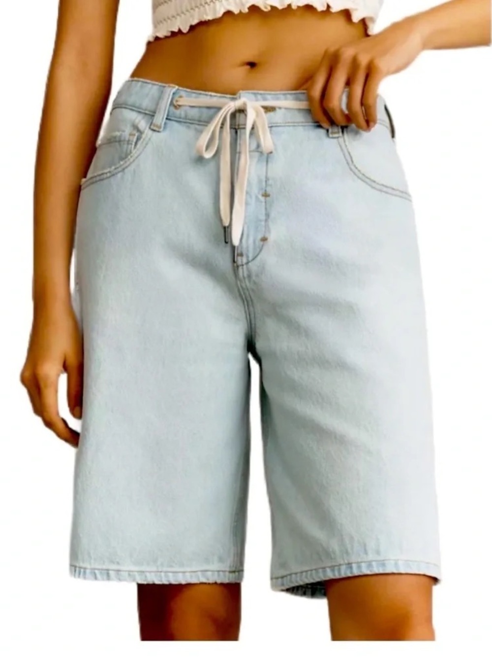 Anthropologie Pilcro Women’s 26 Classic Bermuda Denim Short 90s Blue Acid Wash